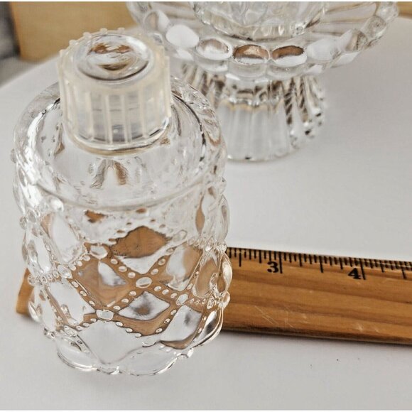 2 Partylite Quilted Votive Candle Holders set crystal  tealight romantic glass r - Picture 10 of 11